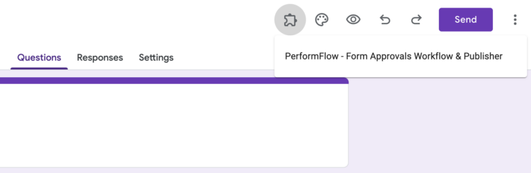 choose PerformFlow from the widget button of the chosen form