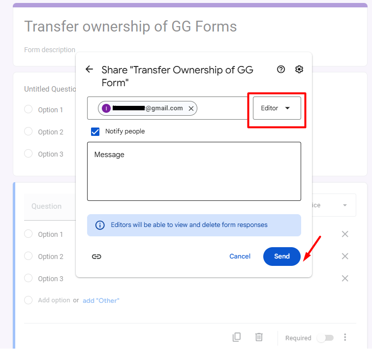 new owner of google form