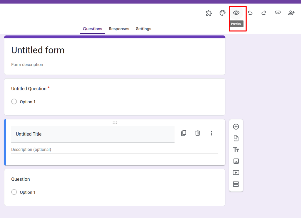 preview in google forms